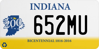 IN license plate 652MU