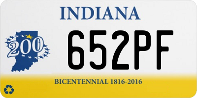 IN license plate 652PF
