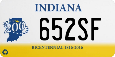 IN license plate 652SF