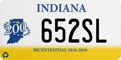 IN license plate 652SL