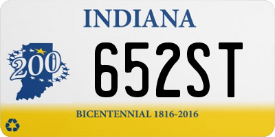 IN license plate 652ST
