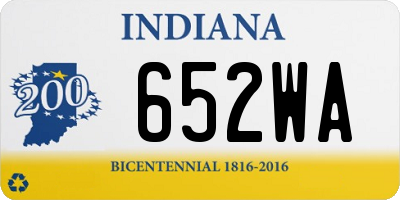 IN license plate 652WA