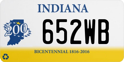 IN license plate 652WB