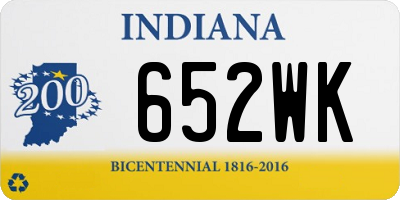 IN license plate 652WK