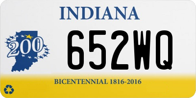 IN license plate 652WQ