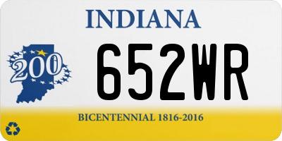 IN license plate 652WR