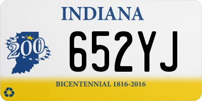 IN license plate 652YJ