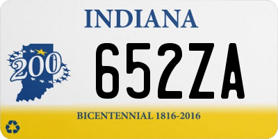 IN license plate 652ZA