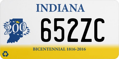 IN license plate 652ZC