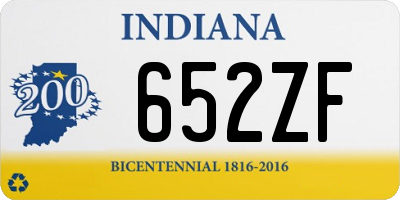 IN license plate 652ZF