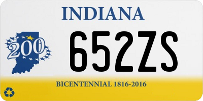 IN license plate 652ZS