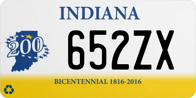 IN license plate 652ZX
