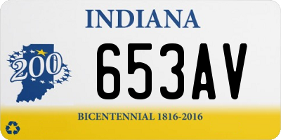 IN license plate 653AV