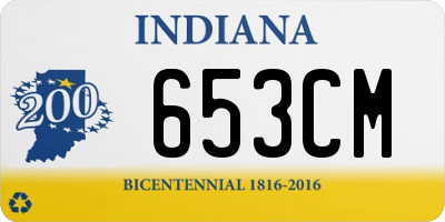 IN license plate 653CM