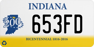 IN license plate 653FD