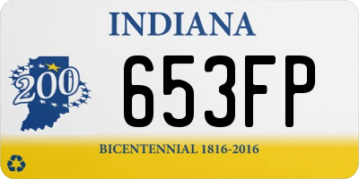 IN license plate 653FP