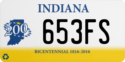 IN license plate 653FS