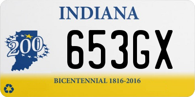 IN license plate 653GX