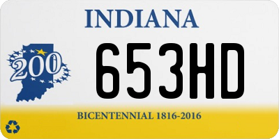 IN license plate 653HD
