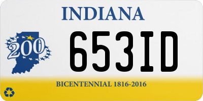 IN license plate 653ID