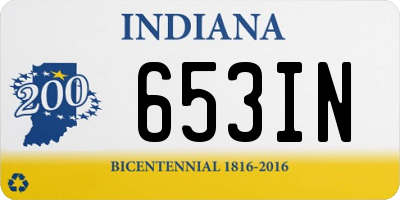 IN license plate 653IN