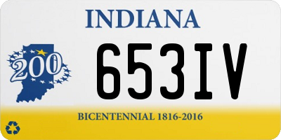 IN license plate 653IV