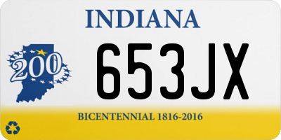 IN license plate 653JX