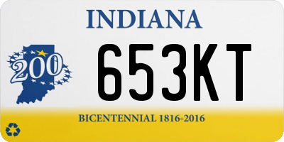 IN license plate 653KT