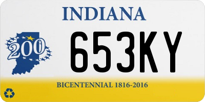 IN license plate 653KY