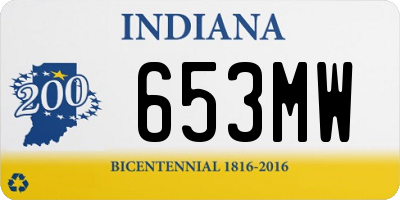 IN license plate 653MW