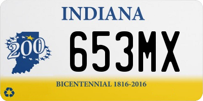 IN license plate 653MX