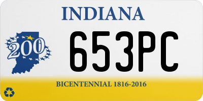 IN license plate 653PC