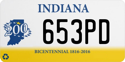 IN license plate 653PD