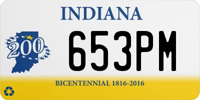 IN license plate 653PM