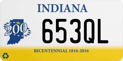 IN license plate 653QL