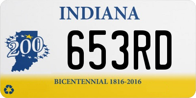 IN license plate 653RD