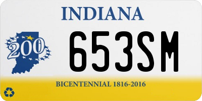 IN license plate 653SM