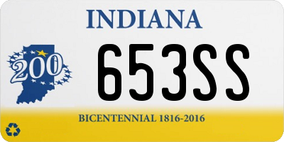 IN license plate 653SS