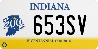IN license plate 653SV