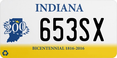 IN license plate 653SX