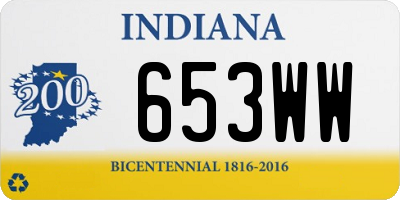 IN license plate 653WW