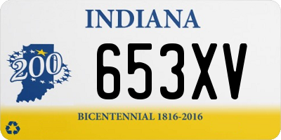 IN license plate 653XV
