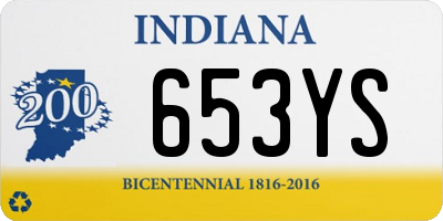 IN license plate 653YS