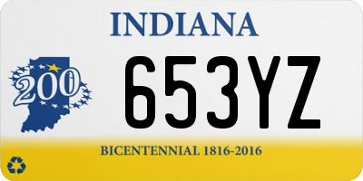 IN license plate 653YZ