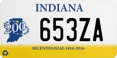 IN license plate 653ZA