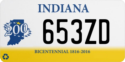 IN license plate 653ZD