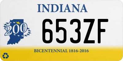 IN license plate 653ZF