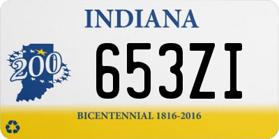 IN license plate 653ZI