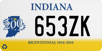 IN license plate 653ZK