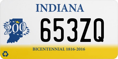 IN license plate 653ZQ